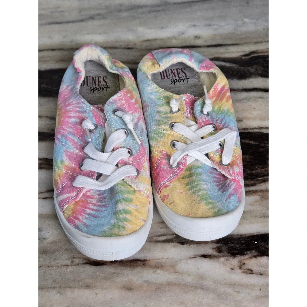 Dunes Sport Reesa Tie Dye Slip On Sneakers Pink Yellow Blue Womens Size 7.5M‎